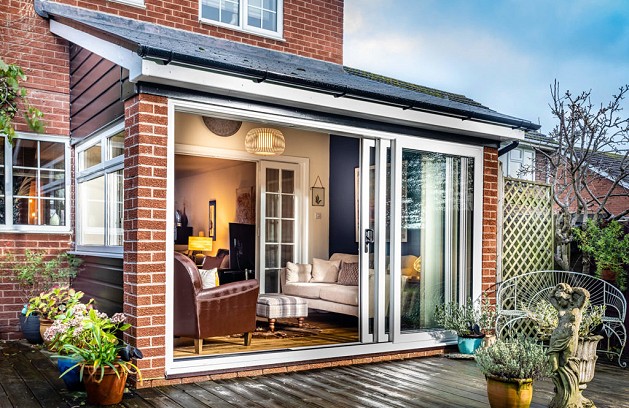 Conservatory with sliding doors